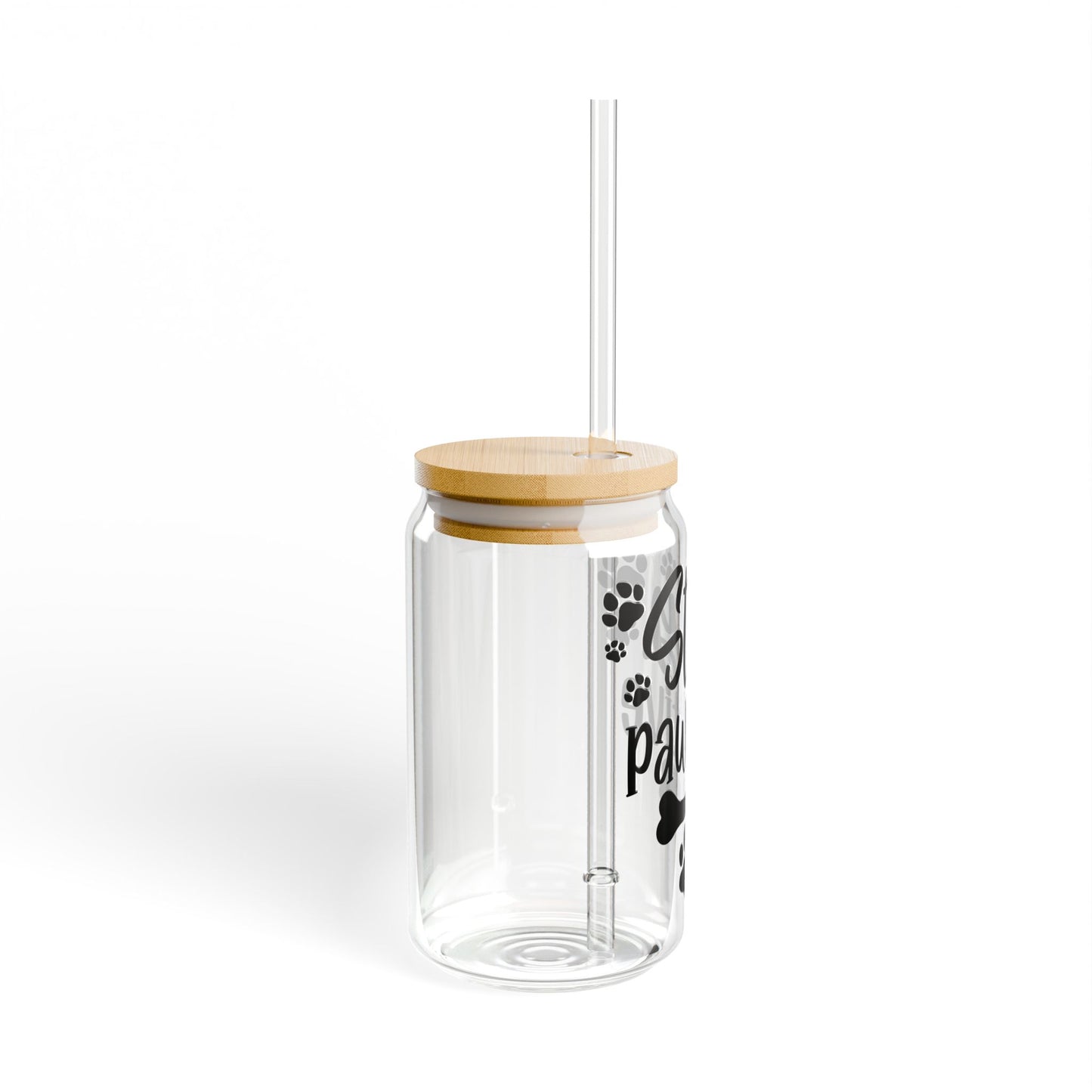 Sipper Glass, 16oz Stay pawsitive