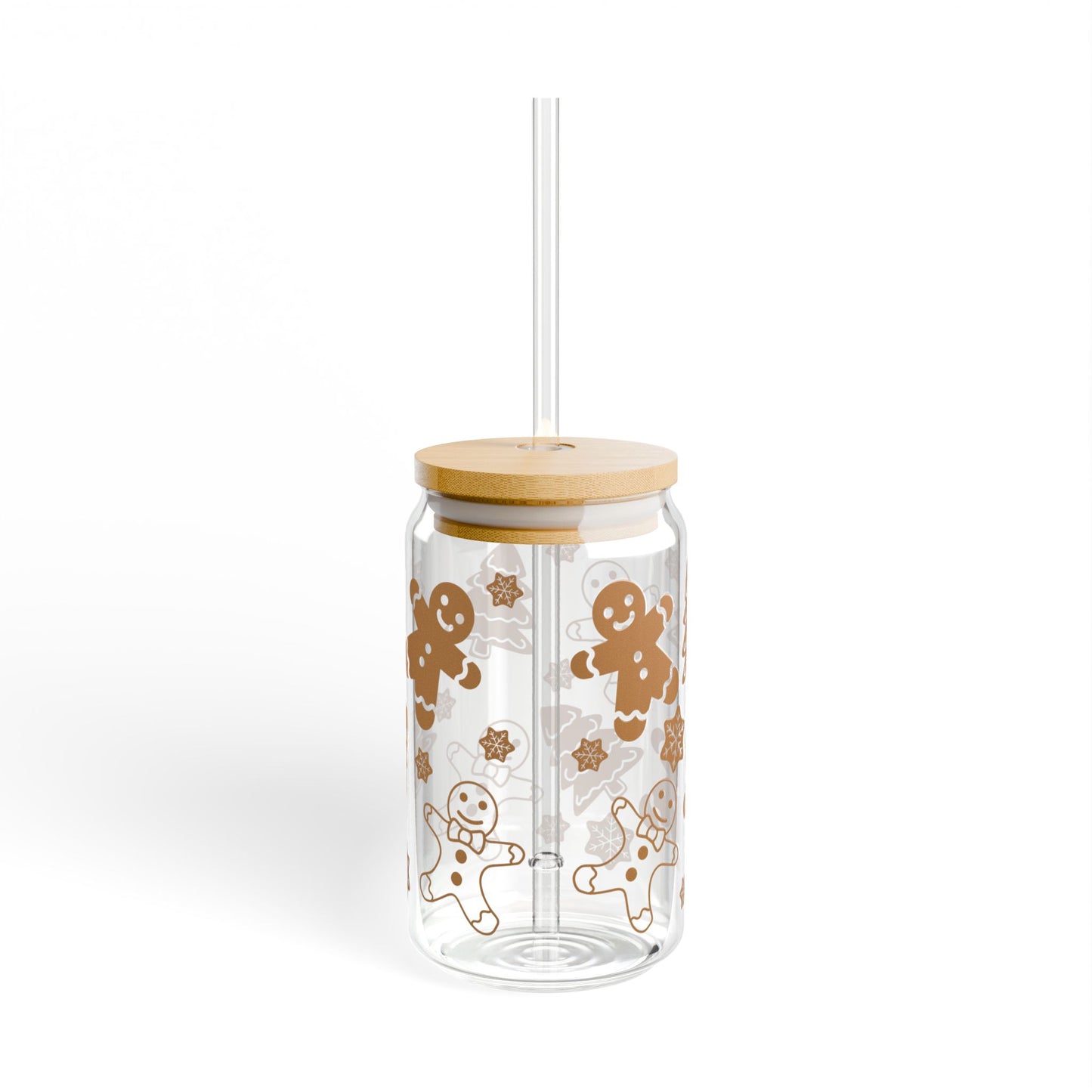 Sweet Gingerbread & Pine -16oz Christmas Sipper Glass