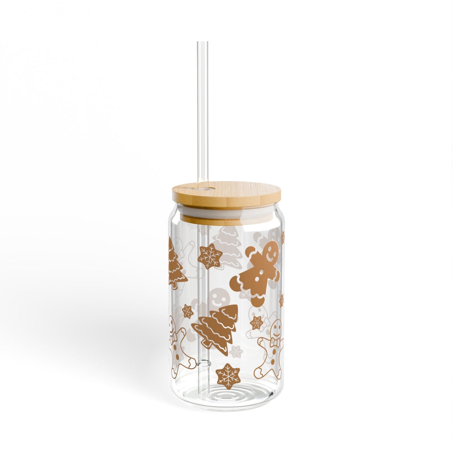 Sweet Gingerbread & Pine -16oz Christmas Sipper Glass