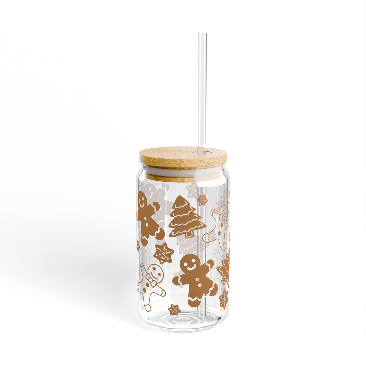 Sweet Gingerbread & Pine -16oz Christmas Sipper Glass