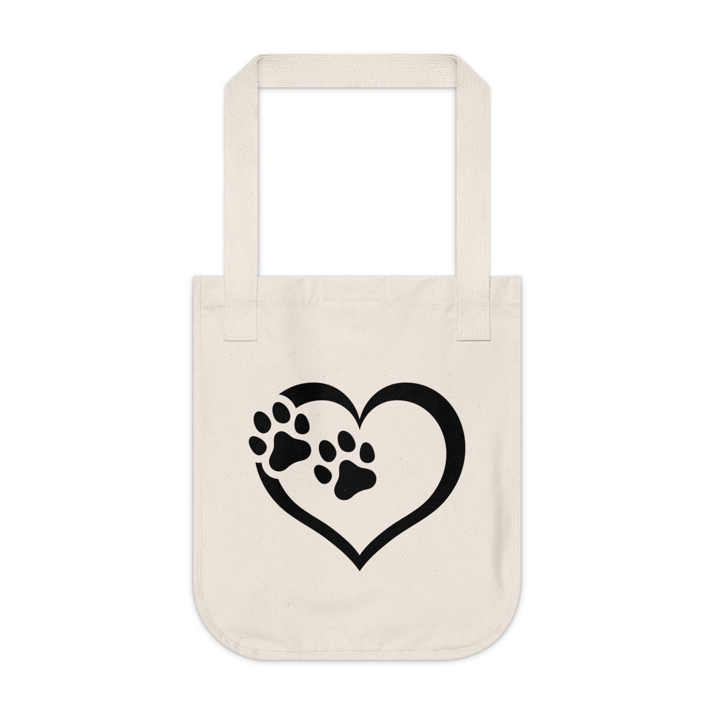 Organic Canvas Tote Bag Love Dogs