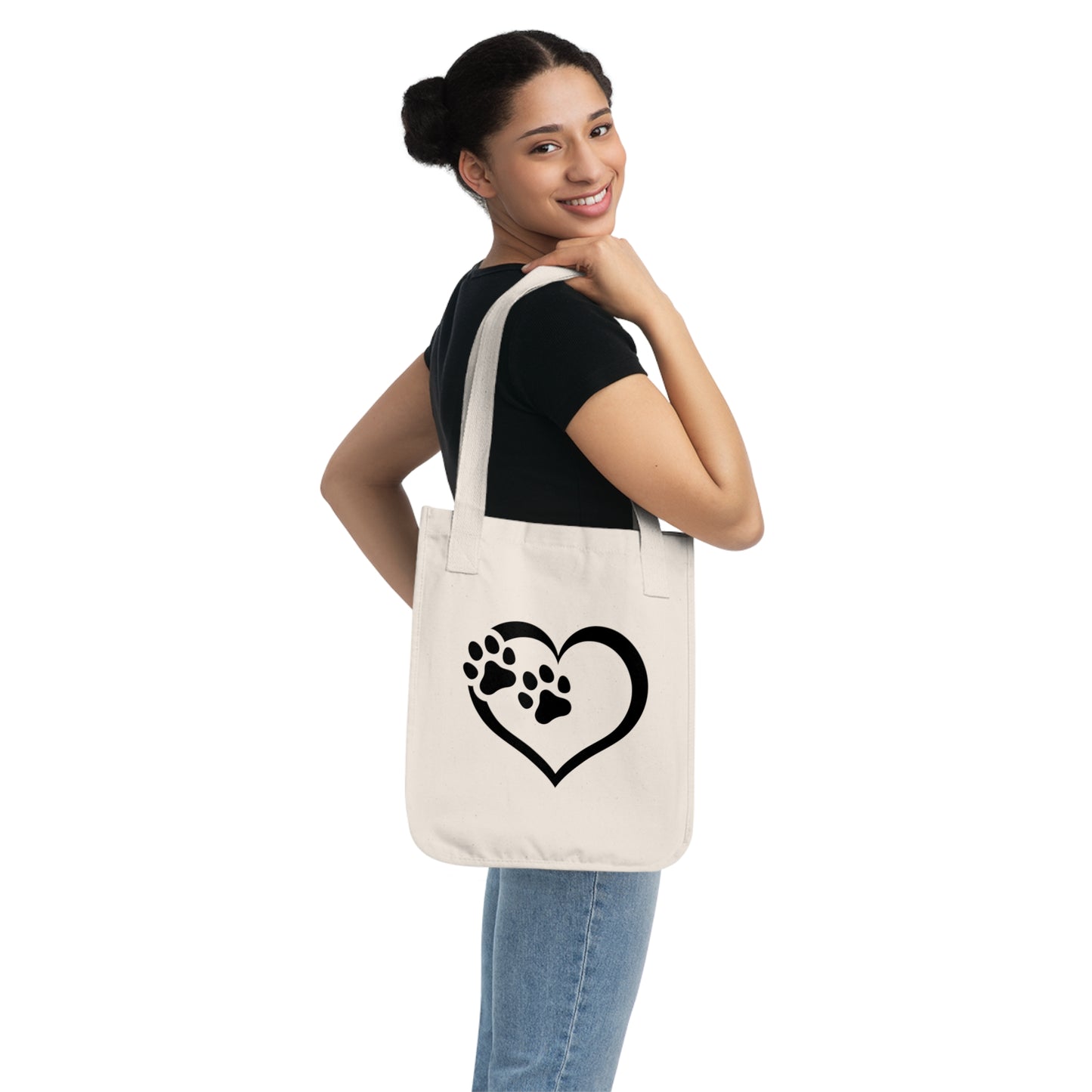 Organic Canvas Tote Bag Love Dogs