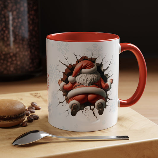 Santa Claus Passing Through the Chimney Mug - Ideal for Gifts