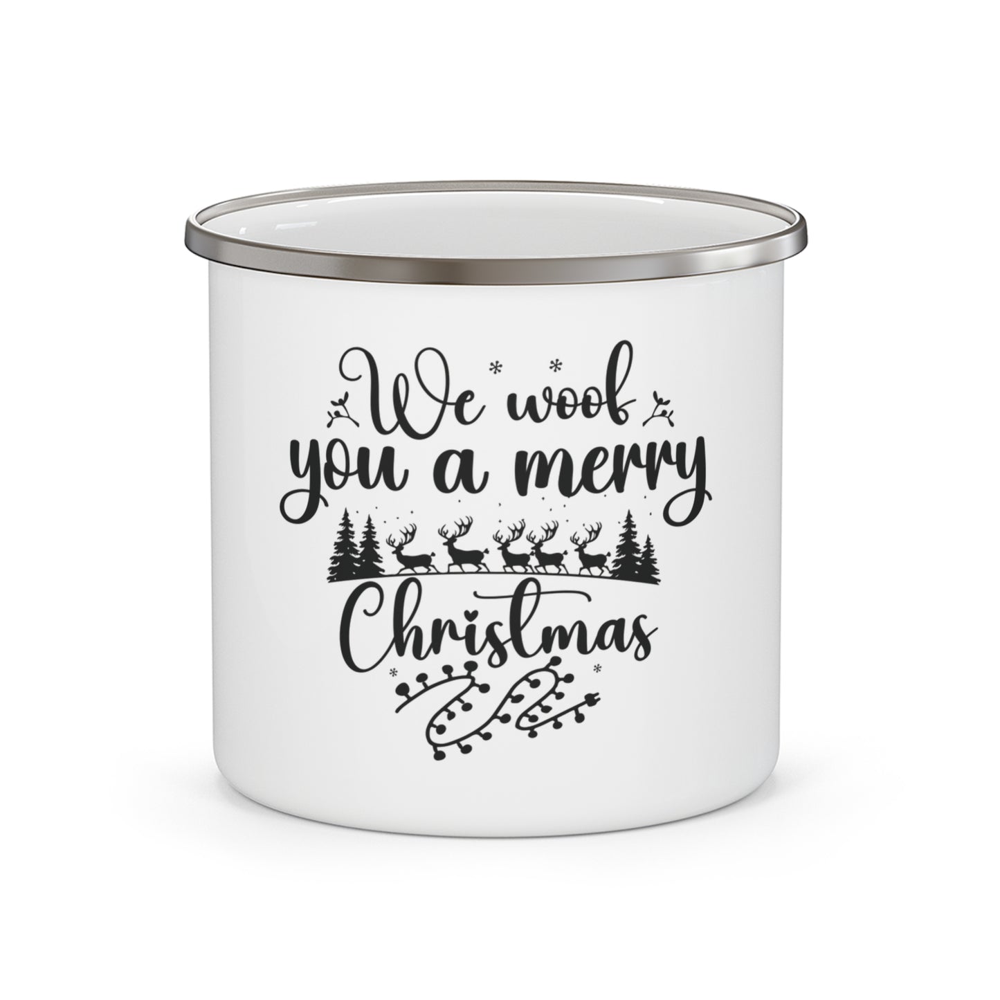 We Woof You a Merry Christmas Mug-Enamel Camping Mug